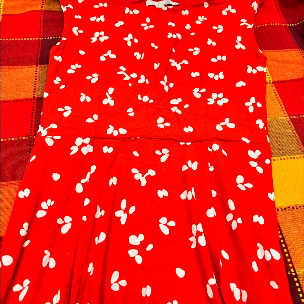 Boden Red Jersey Floral Midi Dress - Picture 8 of 14